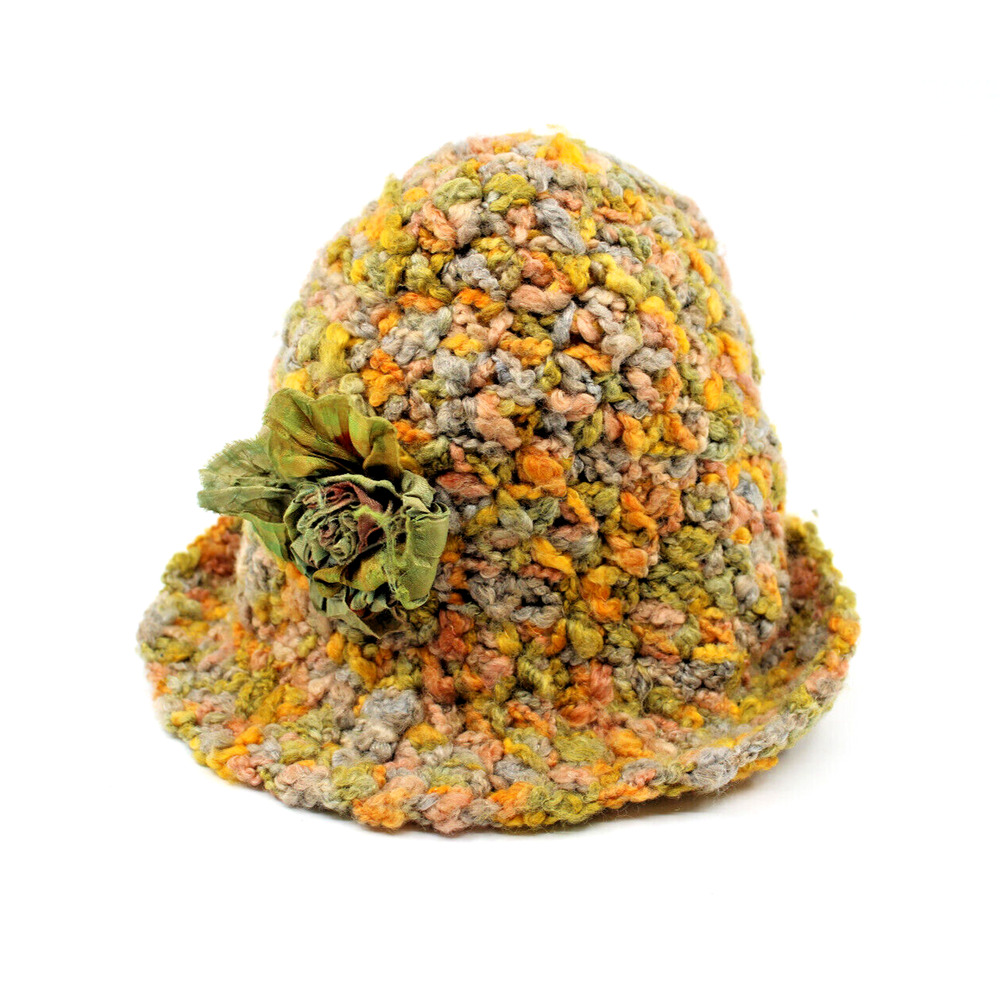 A4 Exclellent GREVI Firenze Fleece Wool Acrylic Colorblock Knit Hat Beanie O/S